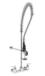 Lead Law Compliant 1 Handle Wall Mount Prerinse Faucet Chrome 2.2 GPM