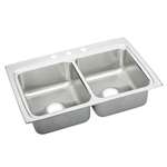 33X22X6-1/2 Three Hole Double Bowl ADA Sink Stainless Steel