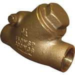 Not For Potable Use 1-1/2 Bronze 150 # Sweat Swing Check Valve
