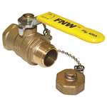 Not For Potable Use 1/2 FIP X 3/4 Hose Brass Ball Valve With CC