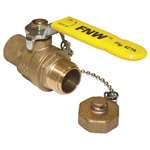 Not For Potable Use 1/2 Sweat X 3/4 Hose Brass Ball Valve With CC