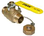 1/2 MIP X 3/4 Hose Brass Ball Valve With CC