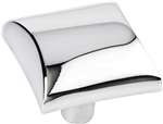 1 Square Cabinet Knob With 2 SCRW Polished Chrome