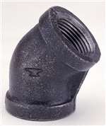 1-1/4 Black CI 125# 45 Elbow