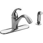 Lead Law Compliant 1 Handle Lever Kitchen Faucet With Spray Polished Chrome