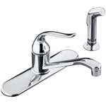 Lead Law Compliant 1 Handle Kitchen Faucet With Spray Coralais Polished Chrome