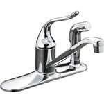 Lead Law Compliant 1 Handle Kitchen Faucet With Spray Coralais Polished Chrome