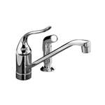 Lead Law Compliant 1 Handle Kitchen Faucet With Spray Coralais Polished Chrome