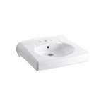 22 Three Hole 4 Center Set Wall Mount Lavatory *brenha White