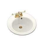 19 One Hole Vitreous China Lavatory *BROOKL Biscuit
