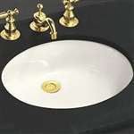 17 X 14 Vitreous China Undercounter Lavatory Caxton Biscuit