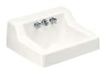 19 X 17 Cast Iron Wall Mount Lavatory Hampton White