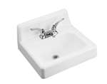 20 X 18 One Hole Cast Iron Lavatory With Back Hudson White