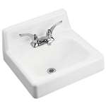 20 X 18 8 Cast Iron Lavatory Hudson White