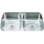 31X17 Double Basin Undercounter Sink Undertone Stainless Steel