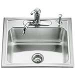 25 X 22 Three Hole 1 Bowl Self-Rimming Sink Toccata Stainless Steel