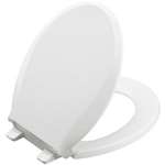 Round Front Plastic Closet Seat Cachet White