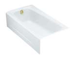 60 X 32 Left Hand Cast Iron Bath Mendota White