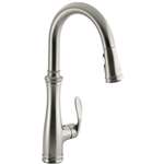Lead Law Compliant 1.8 GPM 1 Handle Pull Down Kitchen Faucet Vibrant Stainless