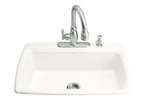 33 X 22 Three Hole 1 Bowl Cast Iron Sink *capedo White