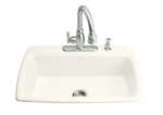 33 X 22 Four Hole 1 Bowl Cast Iron Self-Rimming Sink *capedo Biscuit