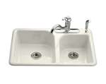 33 X 22 Four Hole Cast Iron Sink Efficiency Biscuit