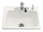 25 X 22 Four Hole Cast Iron Sink Mayfield White