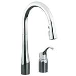 Lead Law Compliant 1.8 GPM Pull Down Kitchen Faucet Simplice Polished Chrome