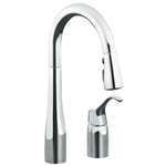 Lead Law Compliant 1.8 GPM Pull Down Kitchen Faucet Simplice Polished Chrome