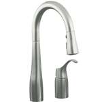 Lead Law Compliant 1.8 GPM Pull Down Stainless Steel Faucet Simplice