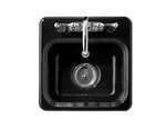 15 X 15 Three Hole Cast Iron Bar Sink Northland Black
