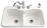 33 X 22 4 Self-Rimming Kitchen Sink Langlade White