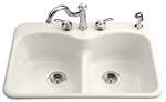 33 X 22 4 Self-Rimming Kitchen Sink Langlade Biscuit