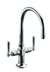 Lead Law Compliant Hirise Stainless Steel 2 Handle Bar Sink Faucet