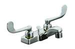 Lead Law Compliant 1.5 GPM 2 Handle Lever Lavatory Faucet With Pop Up Chrome