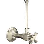Lead Law Compliant 3/8 IPS Closet Angle Supply With Stops Brushed Nickel