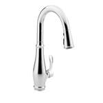 Lead Law Compliant 1.8 GPM 1 Handle Pull Down Kitchen Faucet Polished Chrome