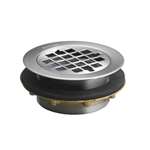 Shower Drain Grid For 2 Plastic Pipe Brushed Chrome