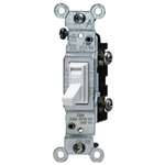 Single Pole Grounded Switch White