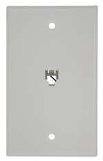 White 4 Conductor Smooth Wall Jack
