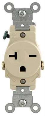 20A Single Receptacle 250V Ivory