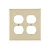 2 Gang DUP Receptacle Plate Ivory