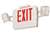 White Tplas LED EMERG Exit Red Face