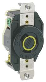 20A 125V Flush Mounting LCK Receptacle Black