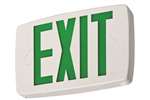 White Tplas LED Exit Green Lette