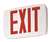 White Tplas LED Exit Red Letter