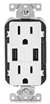 15 AMP USB CRGR TP Receptacle White