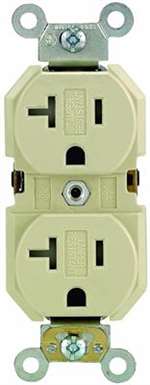 20 AMP TP DUP Receptacle Ivory