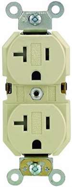20 AMP TP DUP Receptacle Ivory