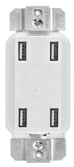 4.2A 4-PORT USB CRGR Decorative White